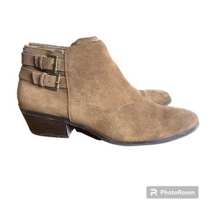 Sam Edelman tan  side zip buckle bootie 10